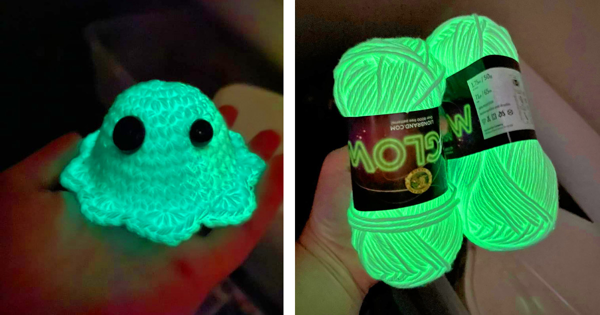This Glow In The Dark Yarn Lets You Knit Incredible Glowing Aliens,  Costumes, and Hats