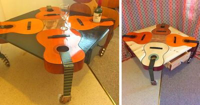 This Company Makes Guitar Coffee Tables Using Four Real Guitars