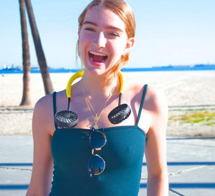 This Hands-Free Fan Wraps Around Your Neck To Keep You Cool While On The Go