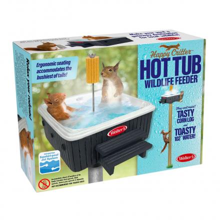 This Hot Tub Squirrel Feeder Lets Your Yard Critters Soak While They Feed