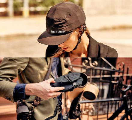 wearing a baseball cap under a bike helmet