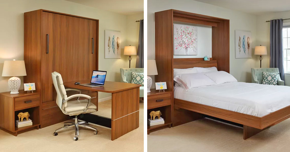 Incredible Murphy Bed Turns Into A Desk, Desk Turns Into Murphy Bed
