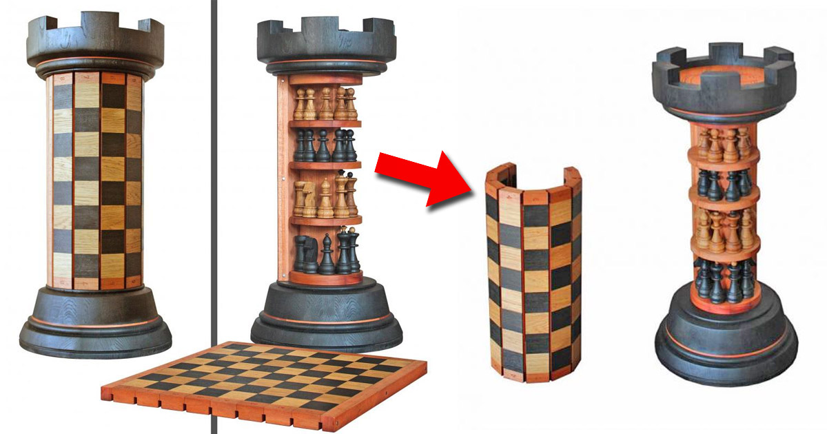 Chess Rook Wood Cardboard Cutout Standup Prop