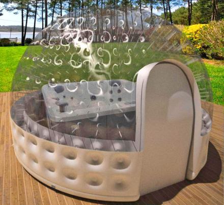 This Inflatable Hot Tub Solar Dome Will Keep Your Heating Bill Down Through The Winter