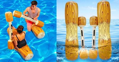 This Inflatable Log Gladiator Game Lets You Battle Your Friends In The Pool