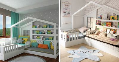 This Kids Montessori Bed Has a Bed and Reading Nook In One This Kids Montessori Bed Has a Bed and Reading Nook In One