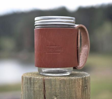 This Leather Sleeve Turns Your Mason Jar Into a Mug