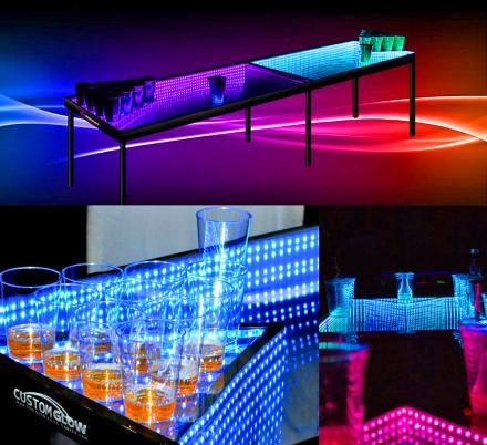 This Light-up, Color Changing Table Brings Beer Pong To A New Level
