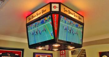 This Mini Jumbotron Is a 4 Sided TV You Can Mount In Your Man Cave For Ultimate Sports Watching This Mini Jumbotron Is a 4 Sided TV You Can Mount In Your Man Cave For Ultimate Sports Watching