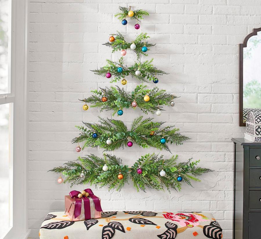 This Minimal WallMounted Christmas Tree Will Save Space In Smaller Homes