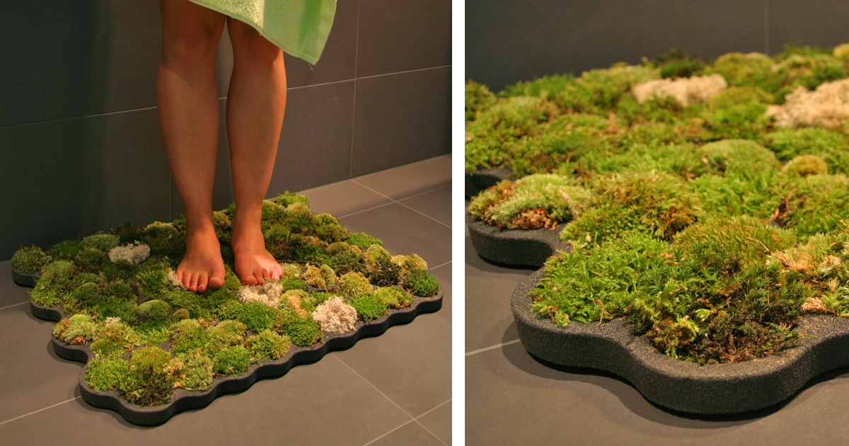 This Moss Shower Mat Lets You Dry Your Feet On Natural Living Moss When ...
