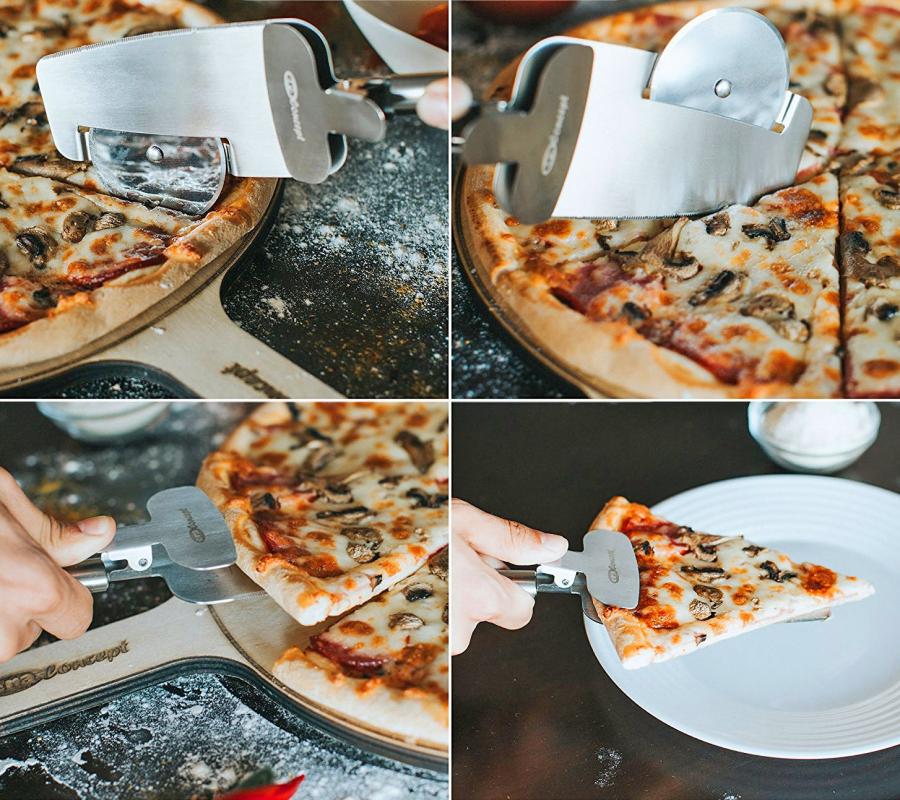 This 4 In 1 Pizza Cutter Doubles As A Pizza Serving Spatula