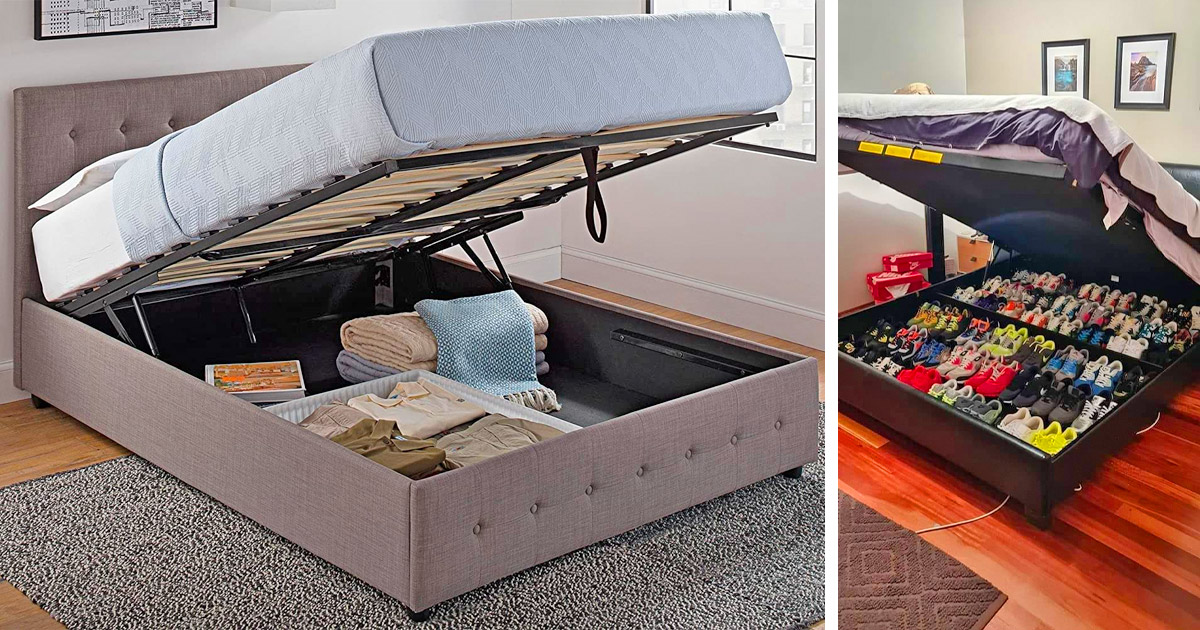This Pop-Up Storage Bed Hides All Your Stuff Underneath It To Save