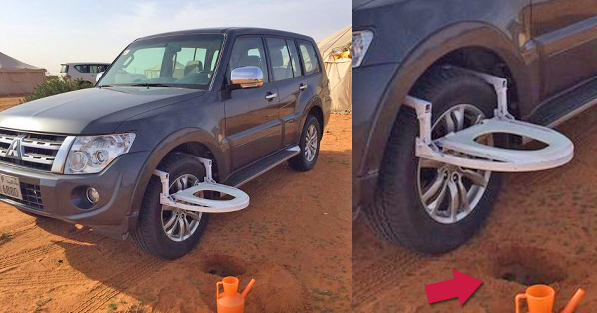 This Portable Toilet Attaches Right To Your Car Tire For Pooping On