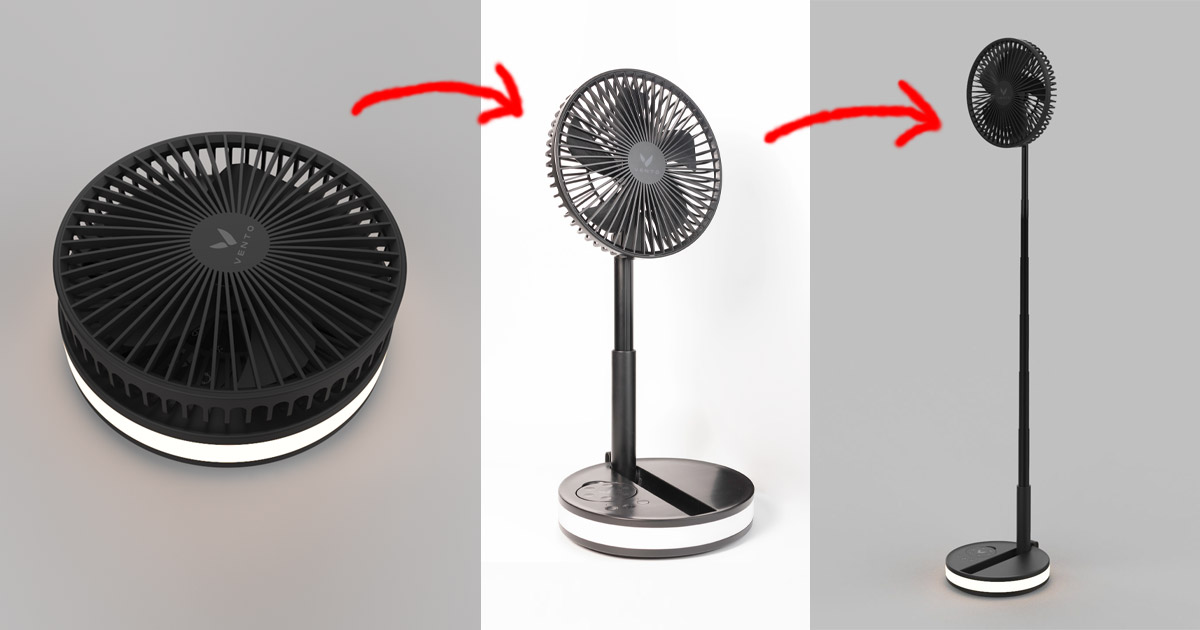 This Portable Wireless Fan Extends Into a Full Size Standing Fan