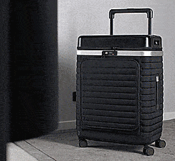 This Ingenious Pull-up Luggage Turns Into a Shelf In Seconds