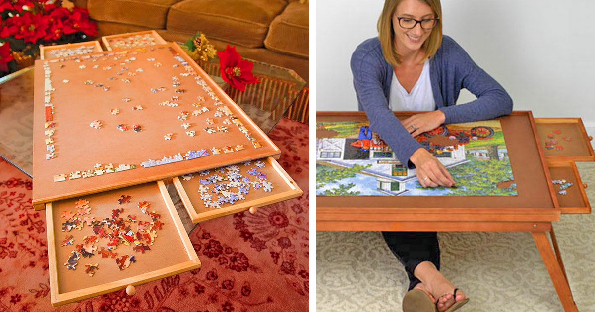 This Puzzle Table With Sliding Drawers Might Be The Ultimate