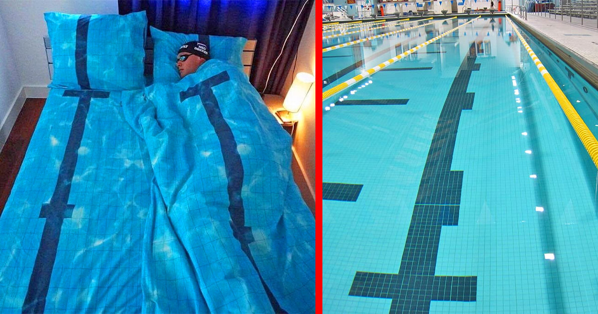 This Realistic Swimming Pool Bedding, Snurk Pool Duvet Cover