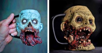 These Realistic Zombie Head Mugs Are Perfect For Horror Lovers