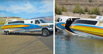 This Retro Boaterhome Is a 3-In-1 Van, RV, and Boat