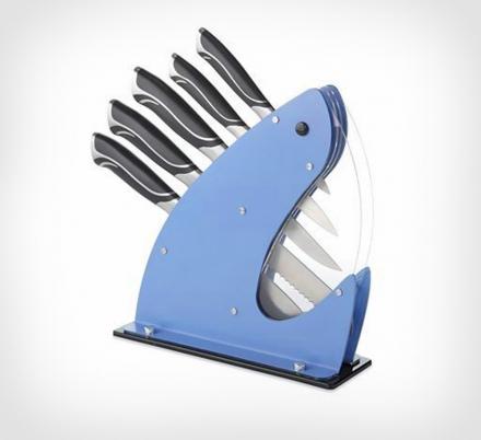 This Shark Knife Set Holder Turns Your Knives Into Shark Teeth