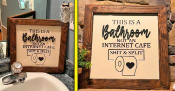 This Shit and Split Bathroom Sign Is The Funniest Way To Speed Up Bathroom Usage