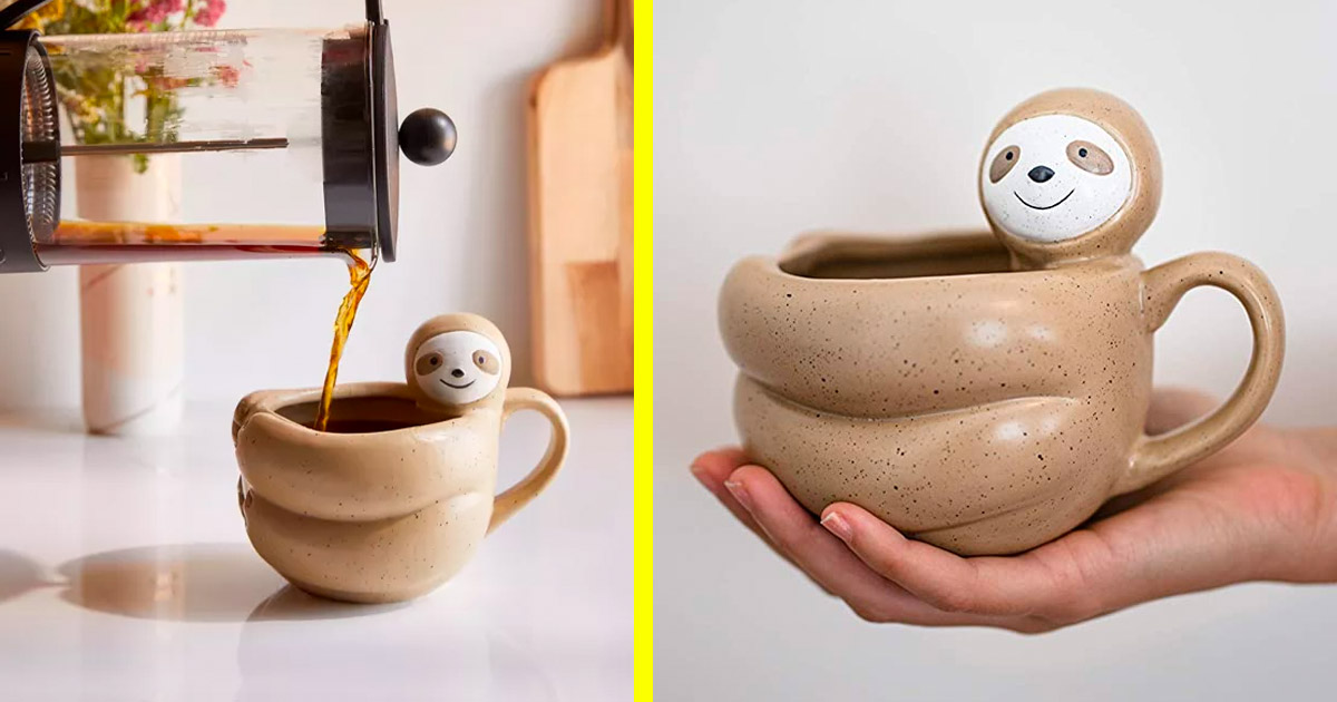 This Sloth Shaped Coffee Mug Is The Cutest Way To Drink Your