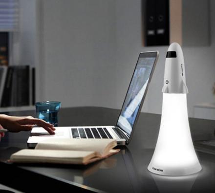 This Spaceship Rocket Desk Lamp Doubles as a Flashlight