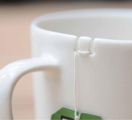 This Tie Tea Cup Gives You A Notch To Tie Your Tea Bag Around