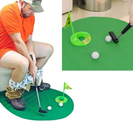 This Toilet Putting Green Lets You Practice Your Putting While On The Can