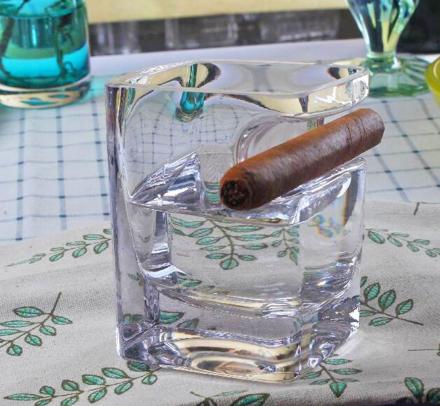 There's a Whiskey Glass That Has an Integrated Cigar Holder On The Side Of It