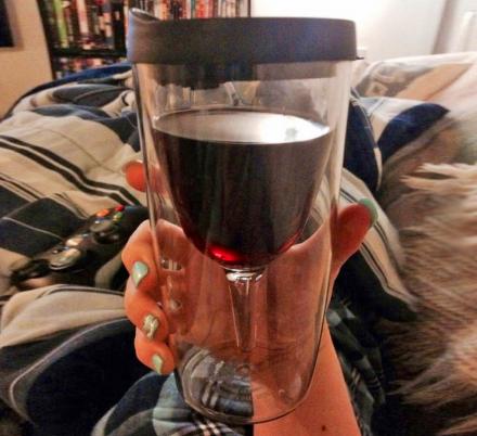 This Wine Glass Sippy Cup Lets You Drink Wine While On The Go