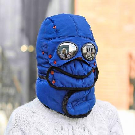 This Winter Trapper Hat Covers Your Entire Head, and Has Integrated Sunglasses