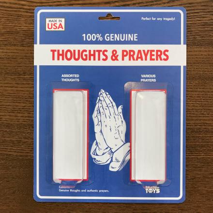 Thoughts and Prayers Empty Action Figure Box Is Perfect Troll Gift For Secret Santa
