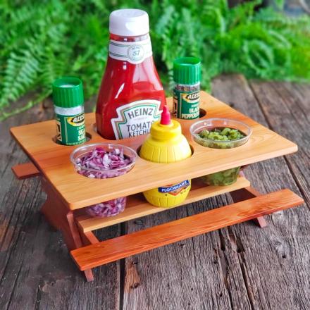 This Tiny Condiment Picnic Table Is The Perfect Addition To Any Backyard BBQ