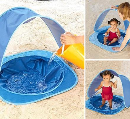 This Tiny Portable Baby Pool Beach Tent Keeps Your Little One Safe At The Beach