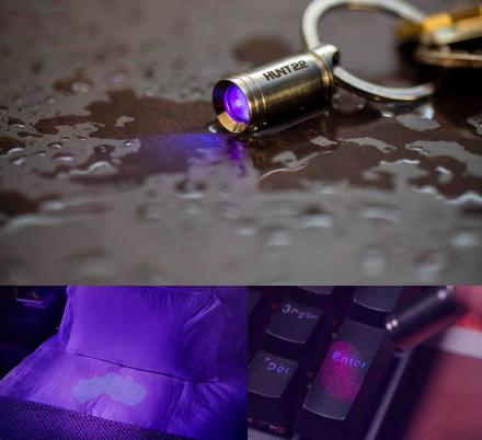 Tiny Titanium UV Flashlight Key-Chain Helps Investigate Hotel Beds