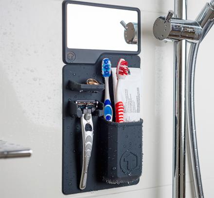 These Modular Silicone Wall Clings Will Organize Everything You'll Need In The Bathroom