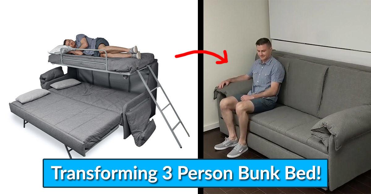 This Transforming Bunk Bed Sleeps 3 And, Sofa Bed That Turns Into A Bunk