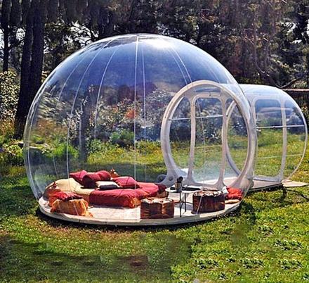 Transparent bubble clearance tent