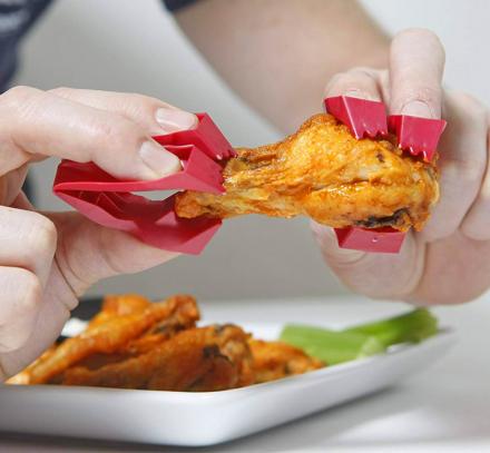 Trongs: Mini Finger Tongs Keep Your Hands Clean While Eating Messy Foods