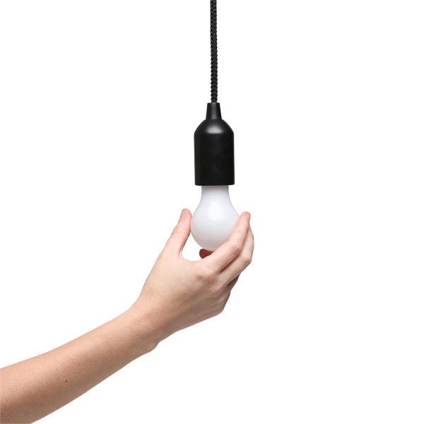 Tug On Tug Off Hanging Light Bulb