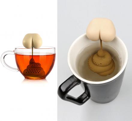 White Elephant Gifts Poop Shape Silicone Tea Infuser for Tea Lovers Coffee  Mug