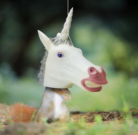 Unicorn Head Hanging Squirrel Feeder