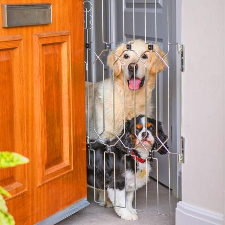 This Unique Front Door Dog Gate Prevents Your Pooch From Escaping When You Answer Door