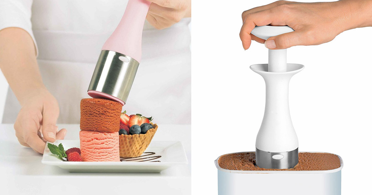 Unique Ice Cream Scooper Creates Stackable Scoops For Elegant Presentations