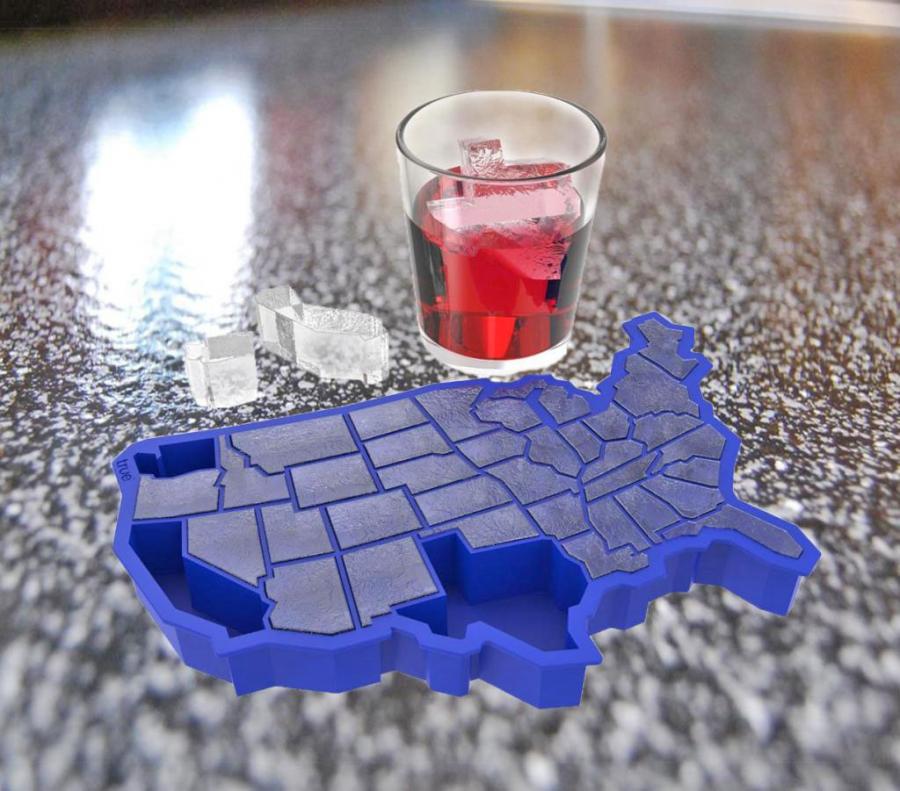 blue make to color Ice States Cube Shaped Tray United