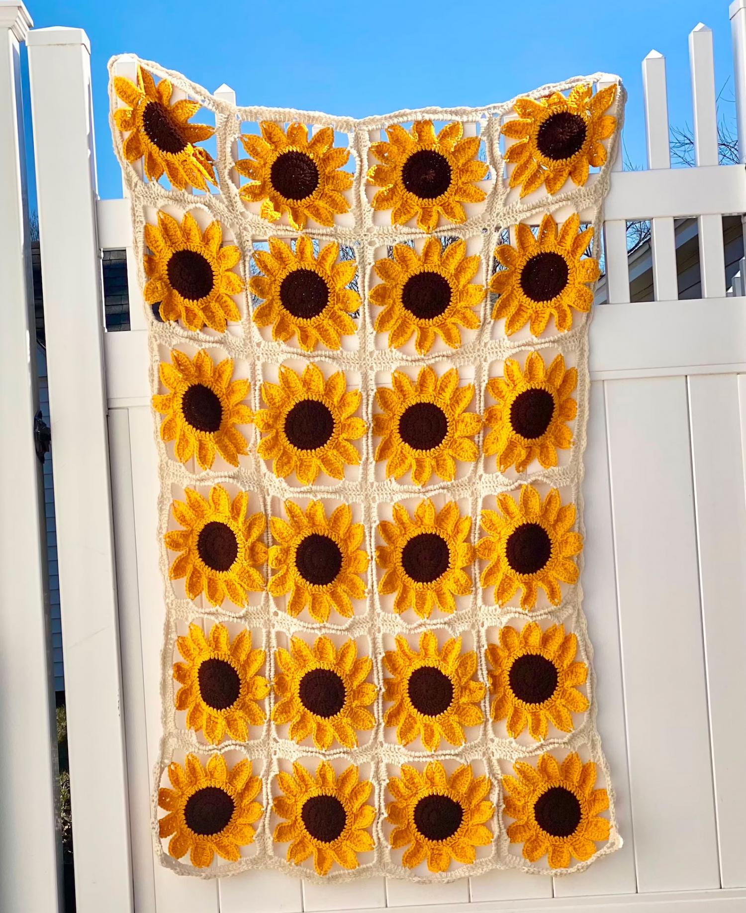 Giant Sunflower Crochet Blanket Pattern Free