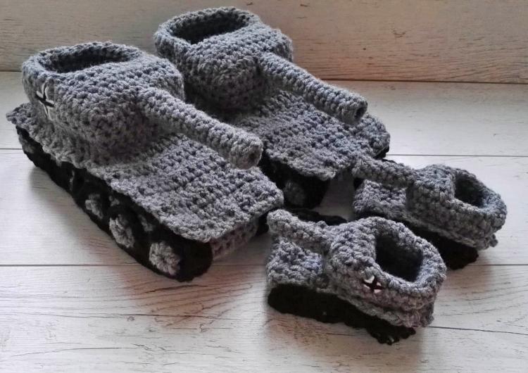 You Can Now Get Crochet Tank Slippers 