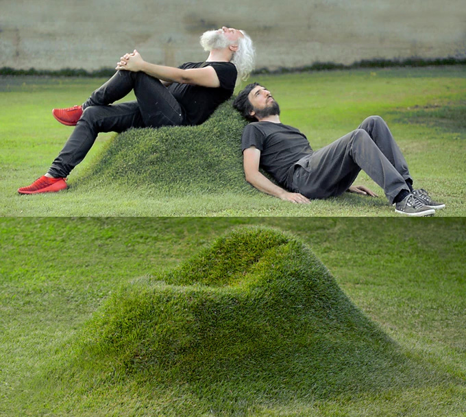 These Natural Grass Chairs Are Made Into Your Lawn Using Cardboard Frames